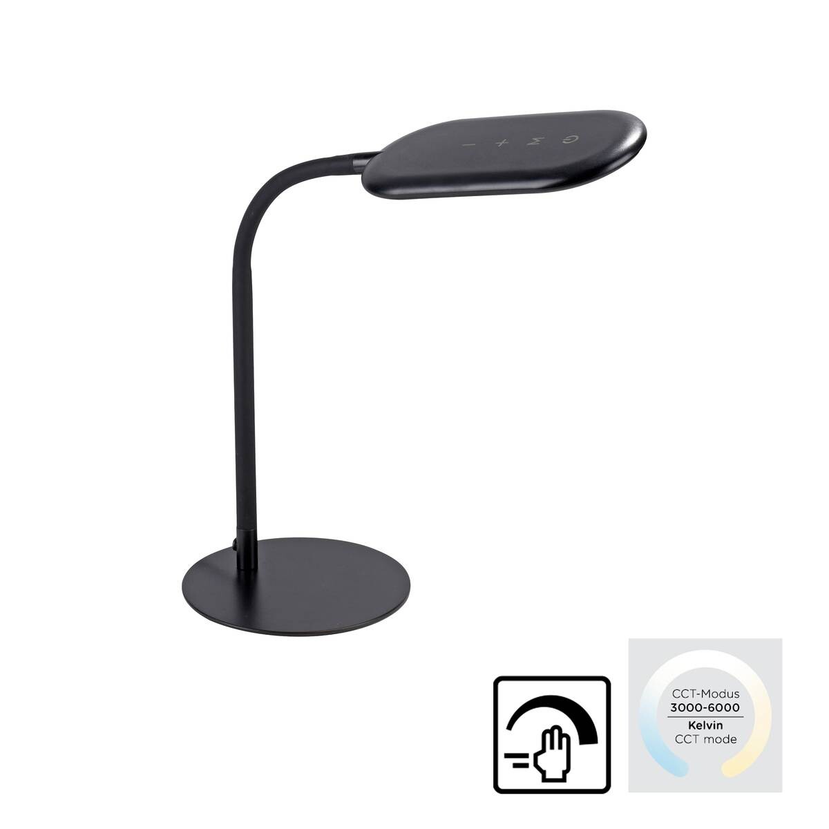 Just Light LED-Tischleuchte KELLY 14405-18 schwarz Kunststoff B/H/T: ca. 39x59,5x39 cm 1 Brennstellen