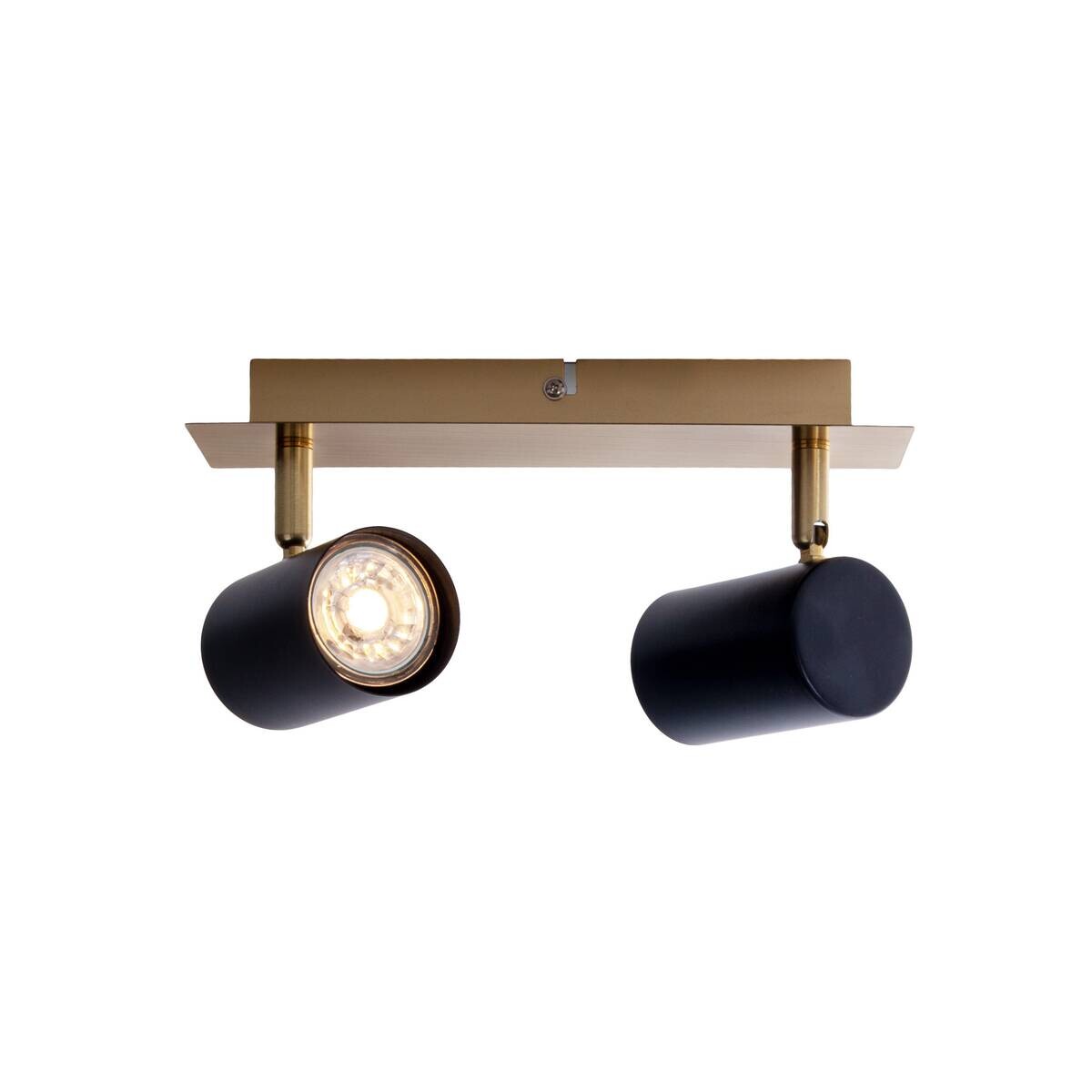 Näve Leuchten Deckenleuchte 1394822 gold schwarz Metall B/H/T: ca. 7x13,5x24 cm GU10 2 Brennstellen