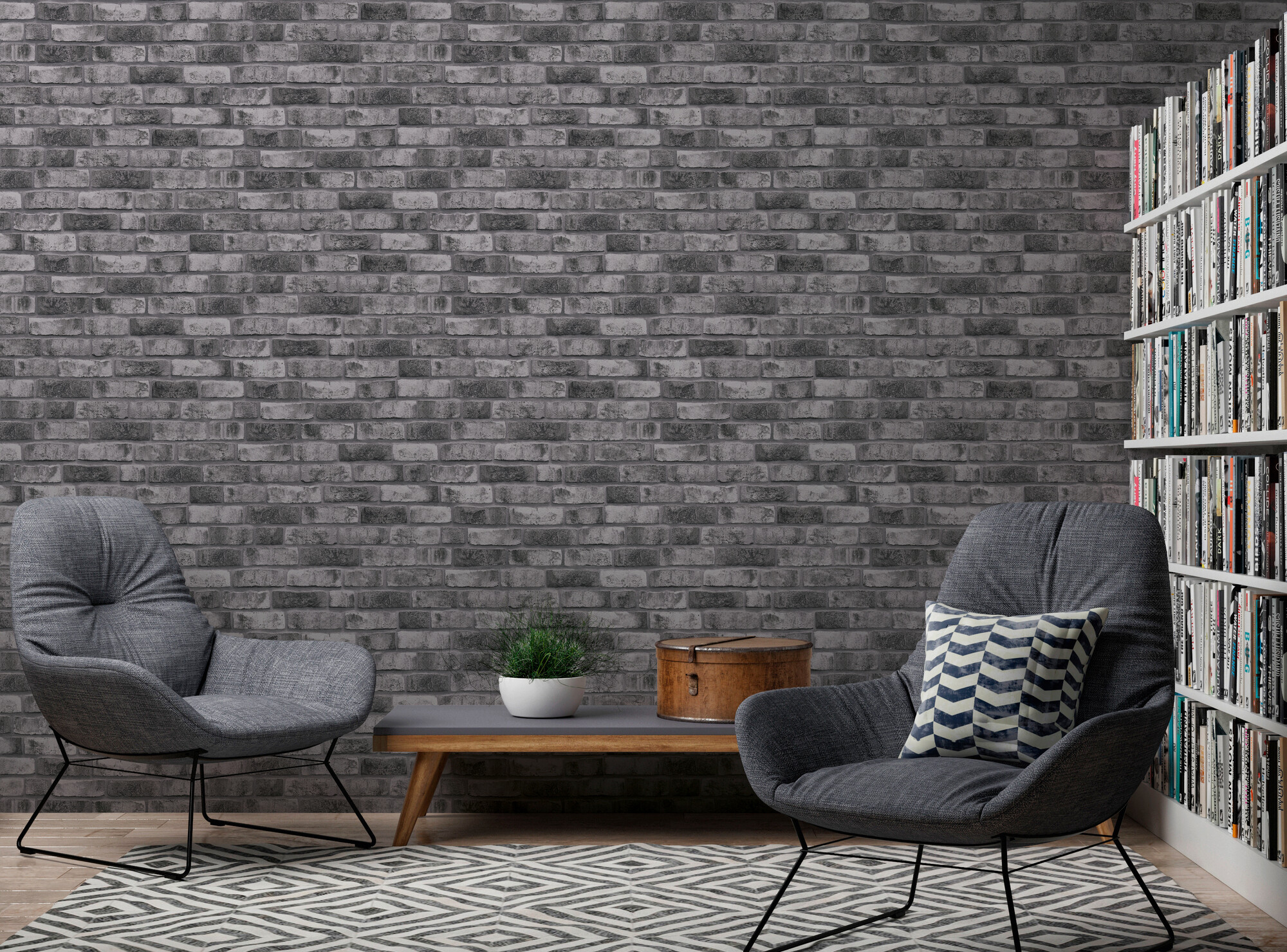 A.S.Creation Vliestapete anthrazit B/H/D: ca. 53x1005x8,6 cm