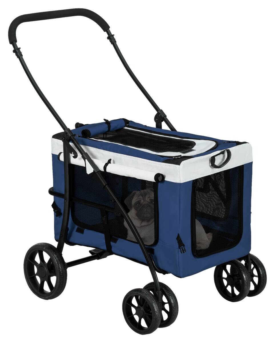 PawHut Hunde-Zubehör blau Polyester B/H/L: ca. 58x81x97,5 cm