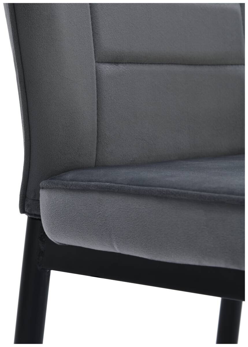 Stuhl Jimmy dunkelgrau Samtoptik B/H/T: ca. 42x87,5x57 cm