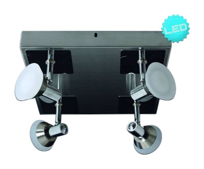 Näve Leuchten LED-Deckenleuchte NV1226942 Chrom Metall Glas B/H/T: ca. 28x13x28 cm 4 Brennstellen