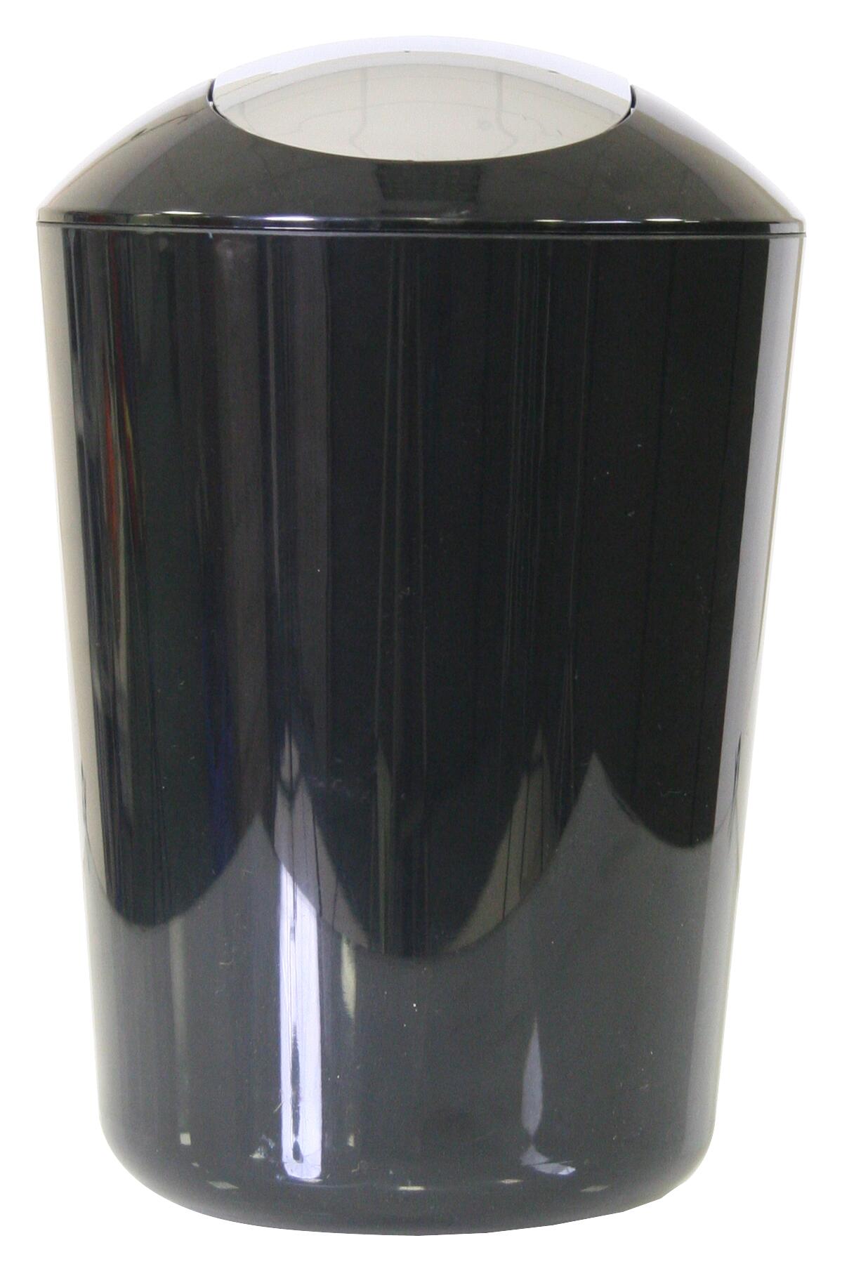 Schwingdeckeleimer schwarz Kunststoff H/D: ca. 30x20 cm ca. 5 l