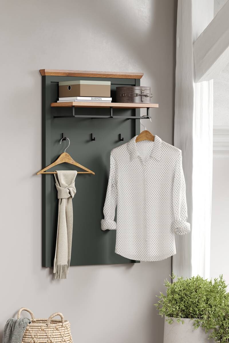 Garderobenpaneel Stanton tannengrün Eiche Evoke Coast Nachbildung B/H/T: ca. 77x123x28 cm Garderobenpaneel Stanton tannengrün Eiche Evoke Coast Nachbildung B/H/T: ca. 77x123x28 cm