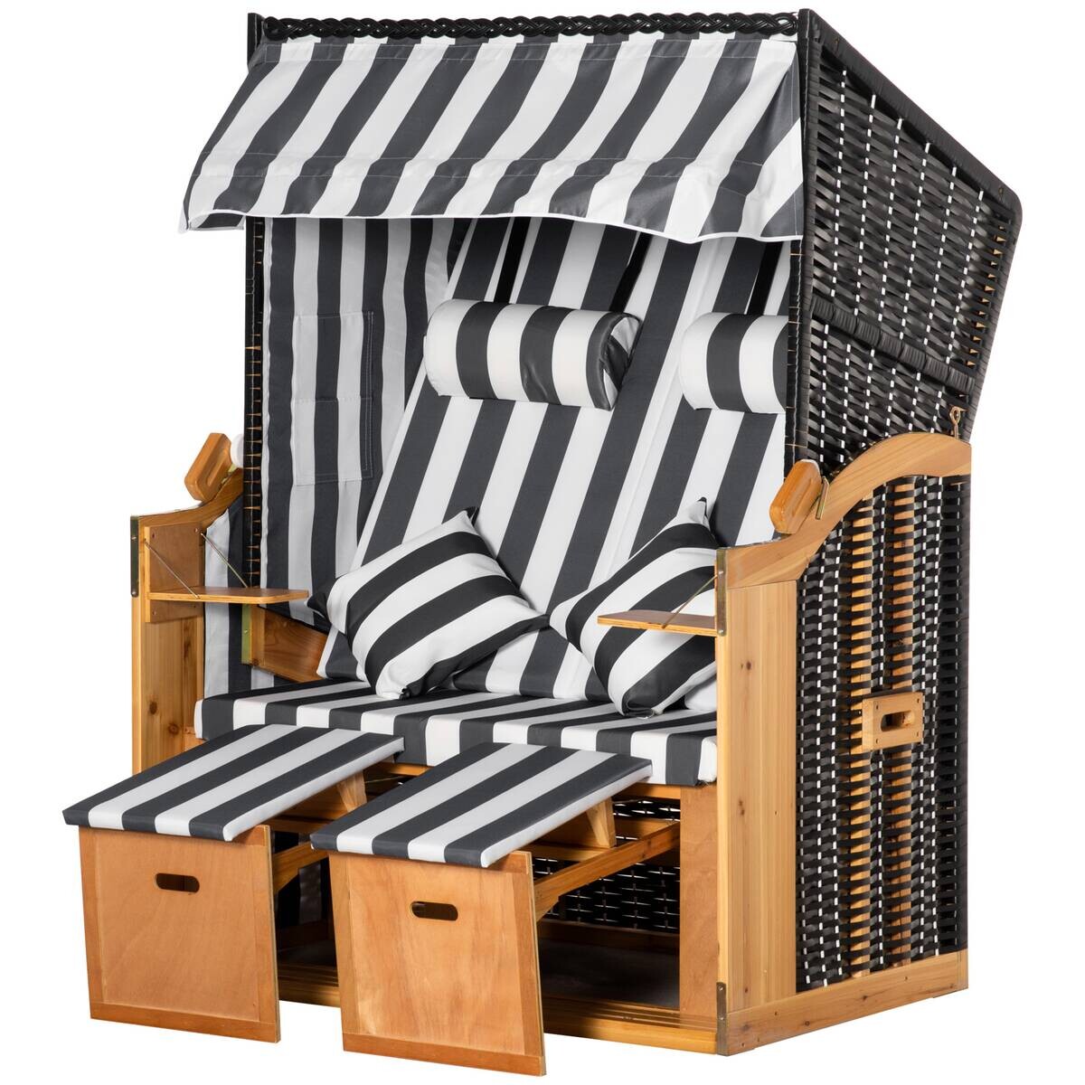 Outsunny Strandkorb grau Polypropylen B/H/L: ca. 79x118x160 cm