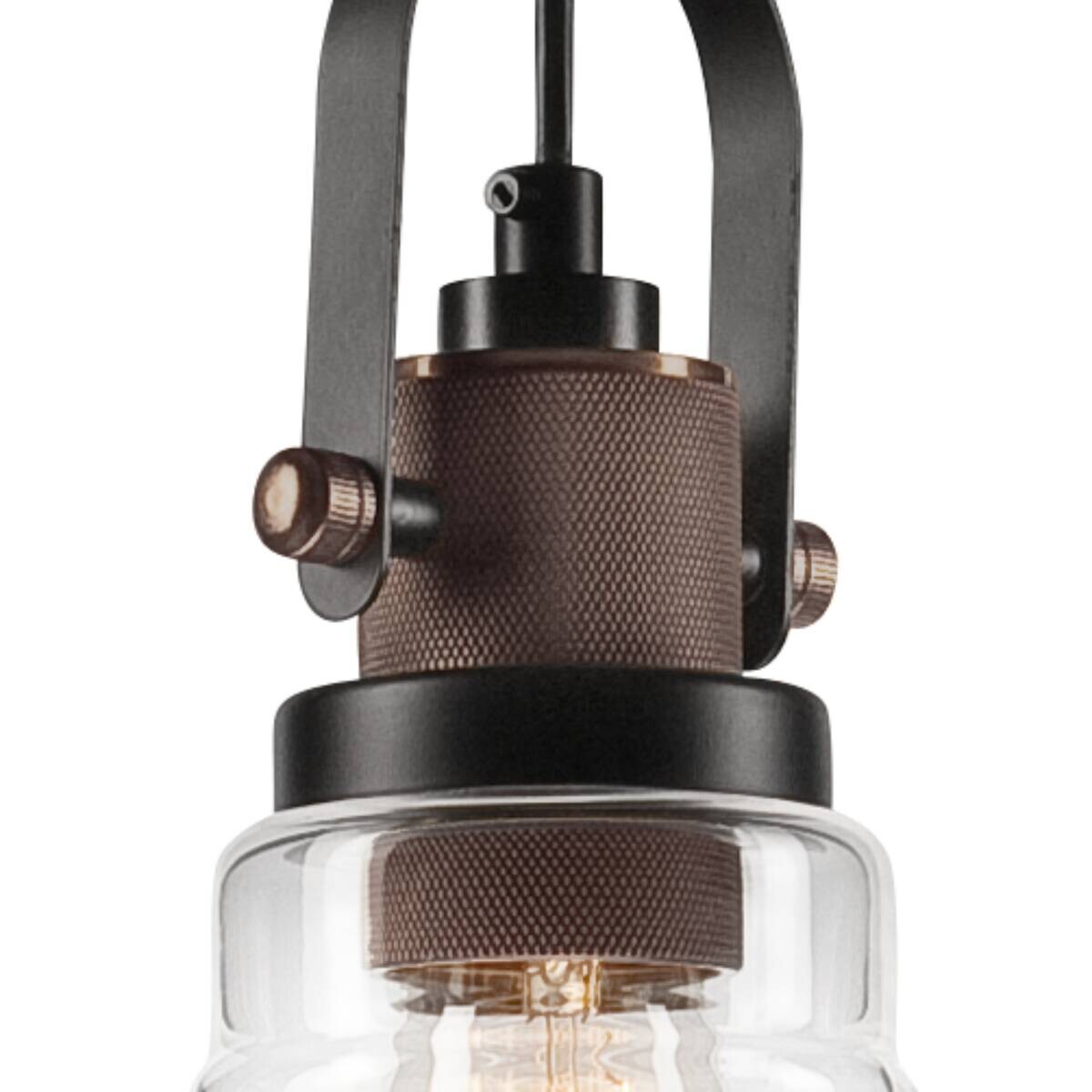 Lamkur Pendelleuchte MATTEO 41537 Kupfer Stahl Glas H/L: ca. 112x28 cm E27 1 Brennstellen