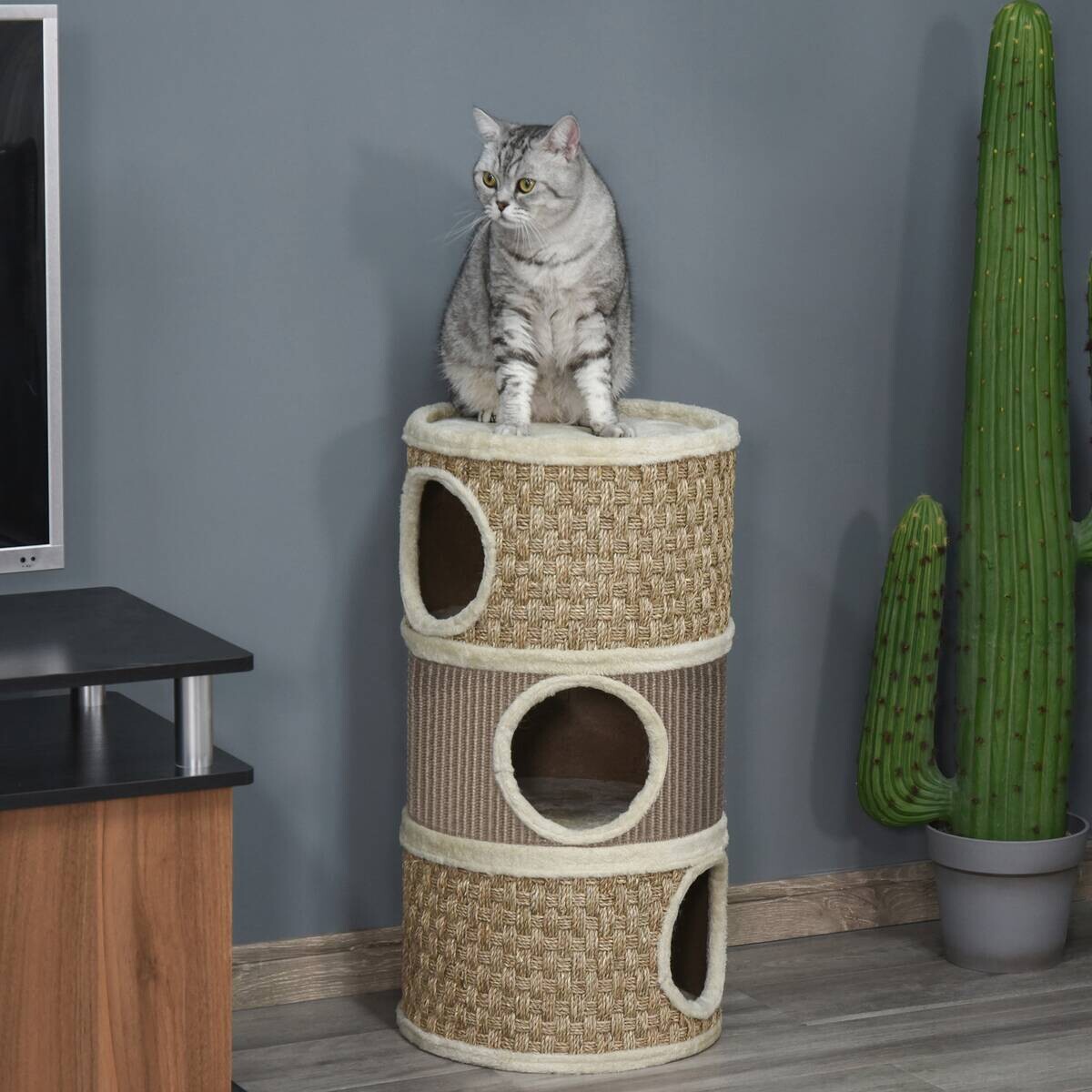 PawHut Tier-Zubehör braun Edelstahl B/H/L: ca. 37,5x37,5x70 cm