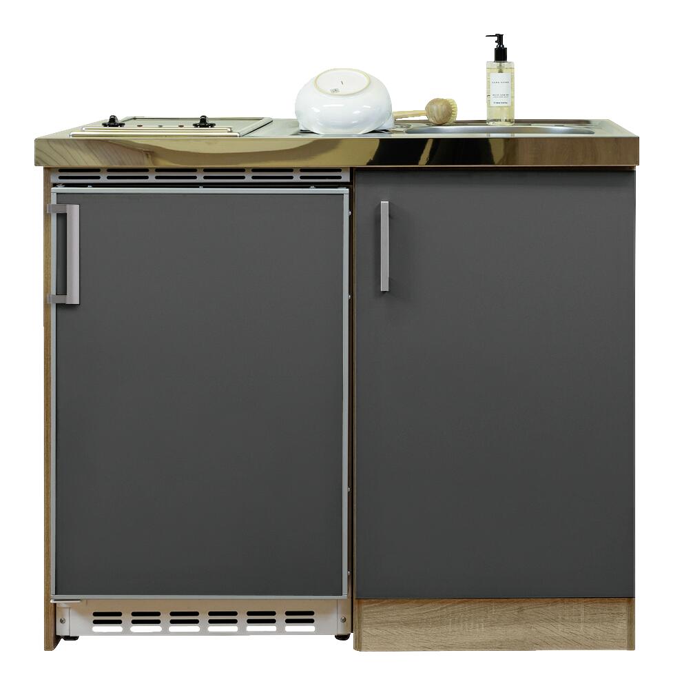 Respekta Miniküche 100 grau matt B/H/T: ca. 100x87x60 cm