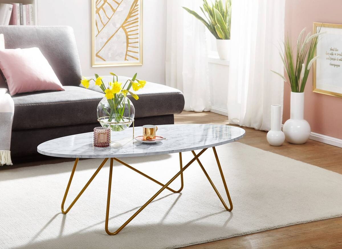 Wohnling Couchtisch weiß B/H/T: ca. 120x40x60 cm