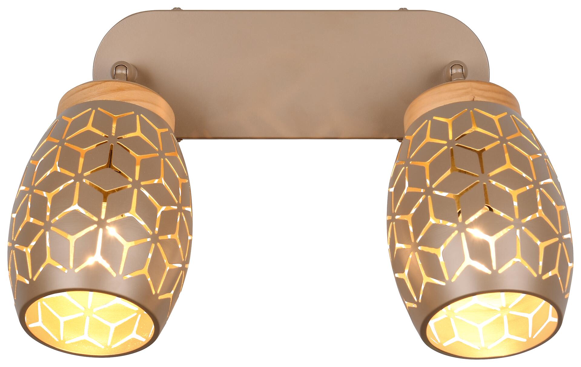 Reality Leuchten Spots Bidar kaffee gold Metall B/H/L: ca. 28x27x12 cm E14 2 Brennstellen