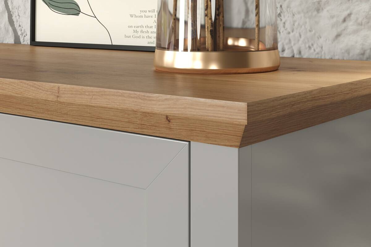 Sitzbank Landside Lichtgrau Eiche Artisan Nachbildung B/H/T: ca. 91x49x41 cm