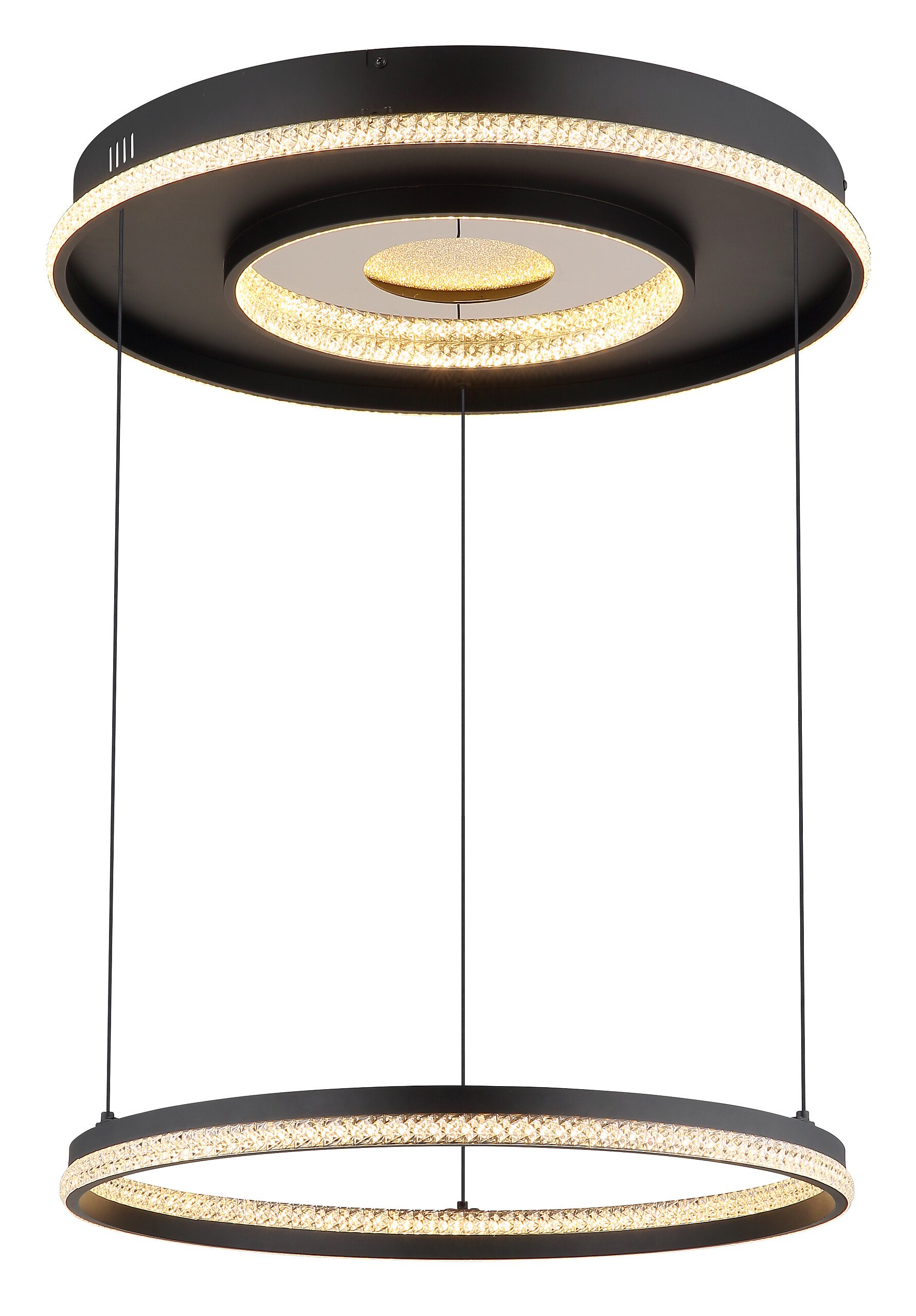 GLOBO Pendelleuchte mattschwarz klar Metall Aluminium H/D: ca. 120x60 cm 1.0 Brennstellen