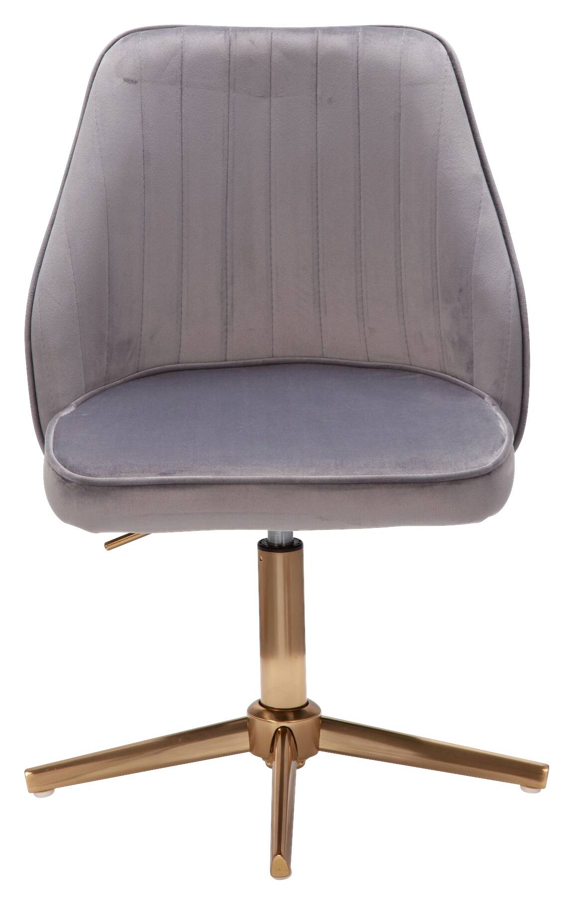 Drehstuhl grau gold Stoff Eisen