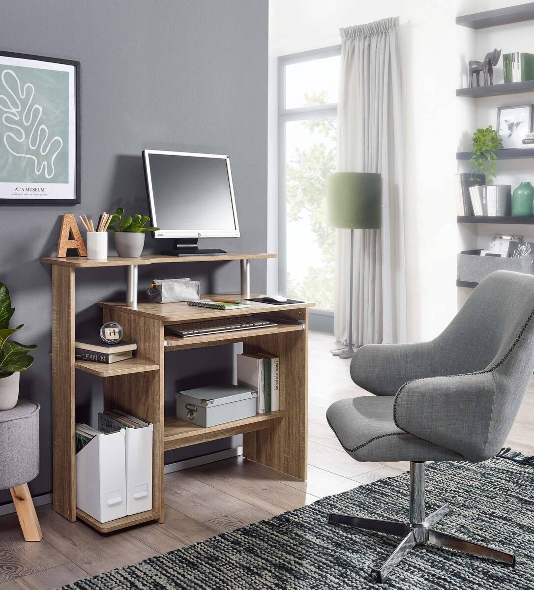 Computertisch Eiche Sonoma Nachbildung B/H/T: ca. 94x90,5x48,5 cm