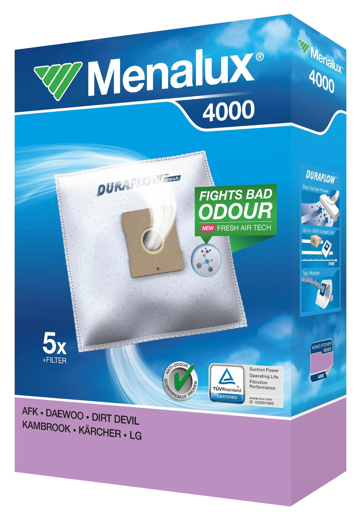 Menalux Staubsaugerbeutel Kunststoff