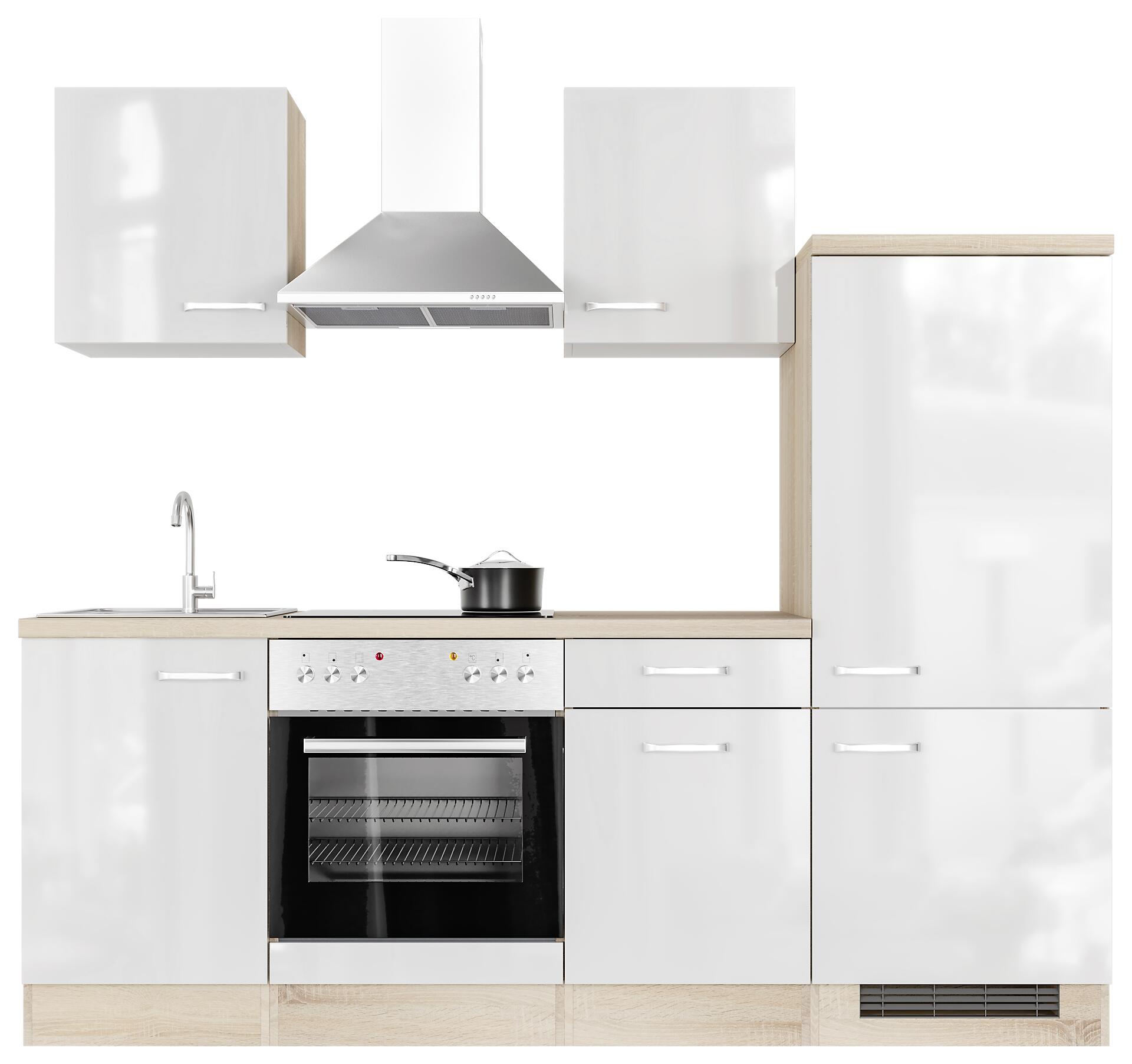 Küchenblock Valero weiß Hochglanz B/H/T: ca. 220x200x60 cm