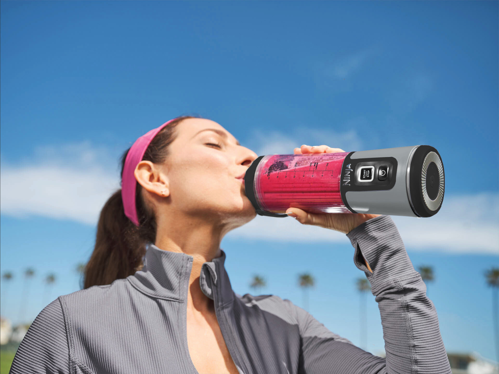 Ninja Standmixer schwarz Kunststoff Edelstahl B/H/L: ca. 9x27x8,5 cm