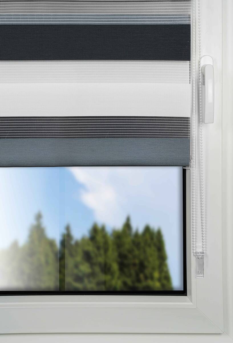 Doppelrollo Just-Triple grau B/L: ca. 120x160 cm