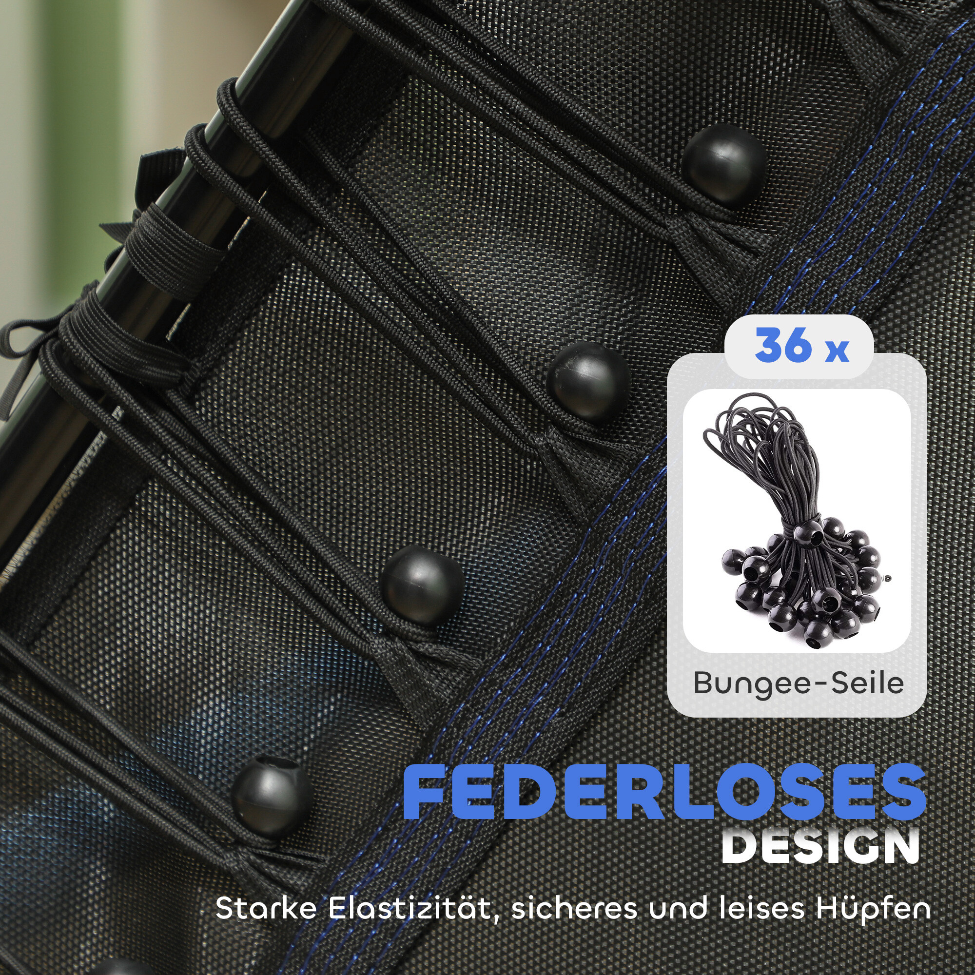 HOMCOM Kindertrampolin blau B/H/L: ca. 163,5x190x163,5 cm