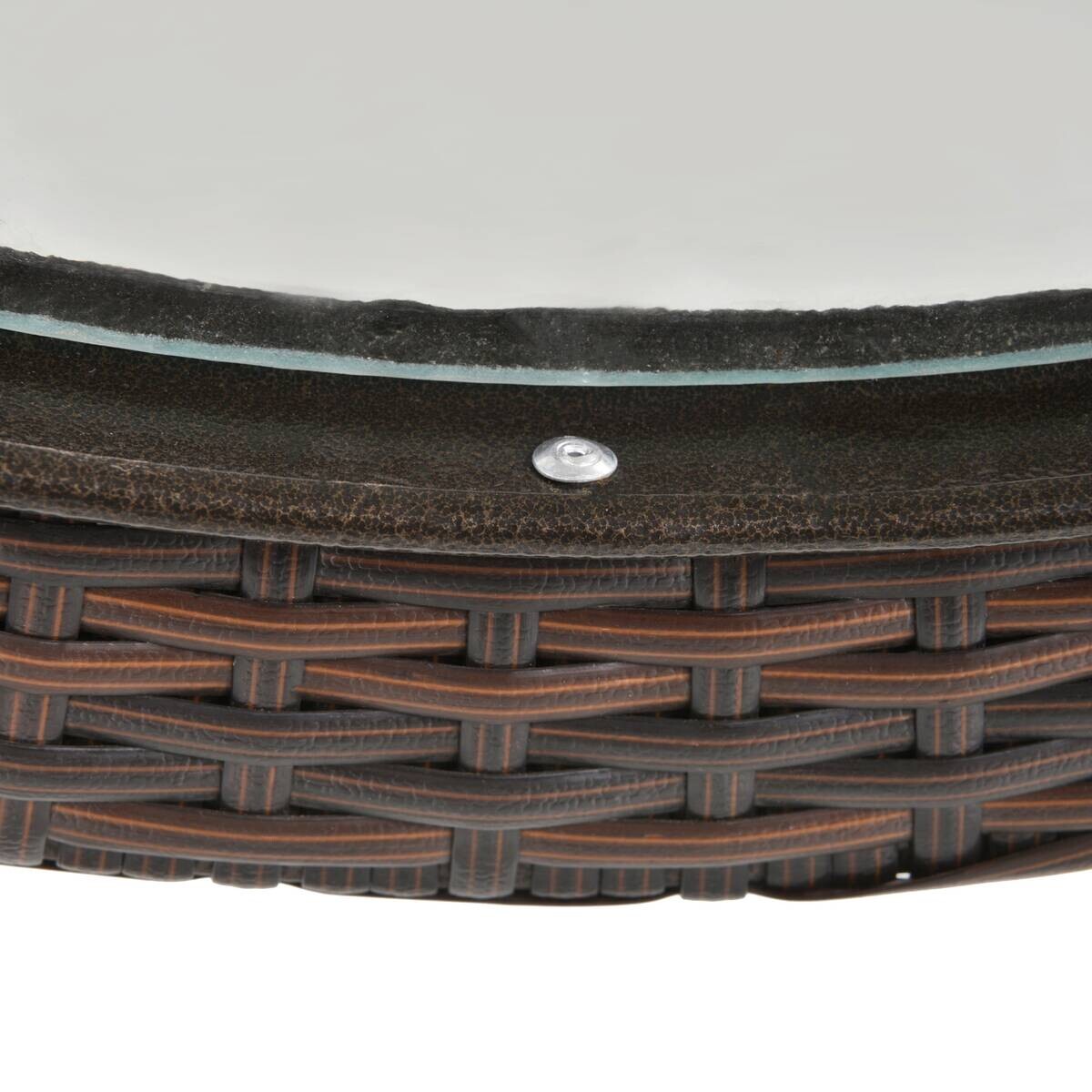 Outsunny Gartentisch braun Edelstahl B/H/L: ca. 68x68x73 cm