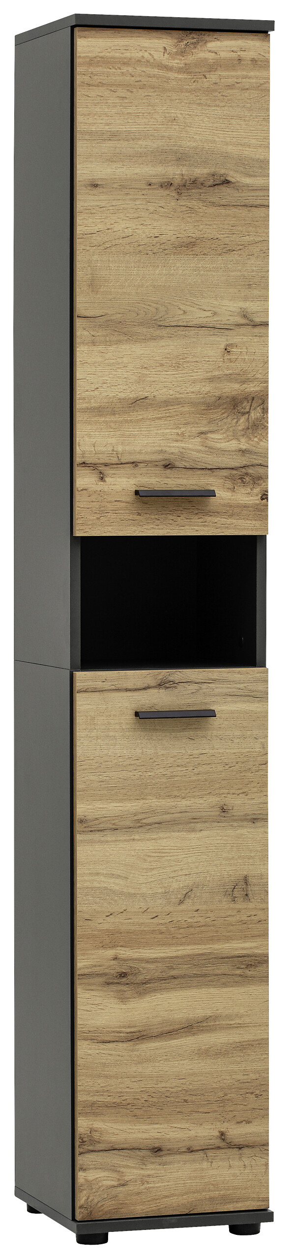 Badhochschrank Lanos Eiche Nachbildung anthrazit B/H/T: ca. 30x178,4x32,6 cm Badhochschrank Lanos Eiche Nachbildung anthrazit B/H/T: ca. 30x178,4x32,6 cm