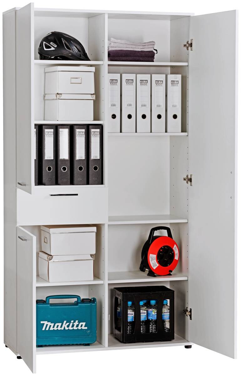 Mehrzweckschrank Kreta 9 weiß B/H/T: ca. 99x184x35 cm