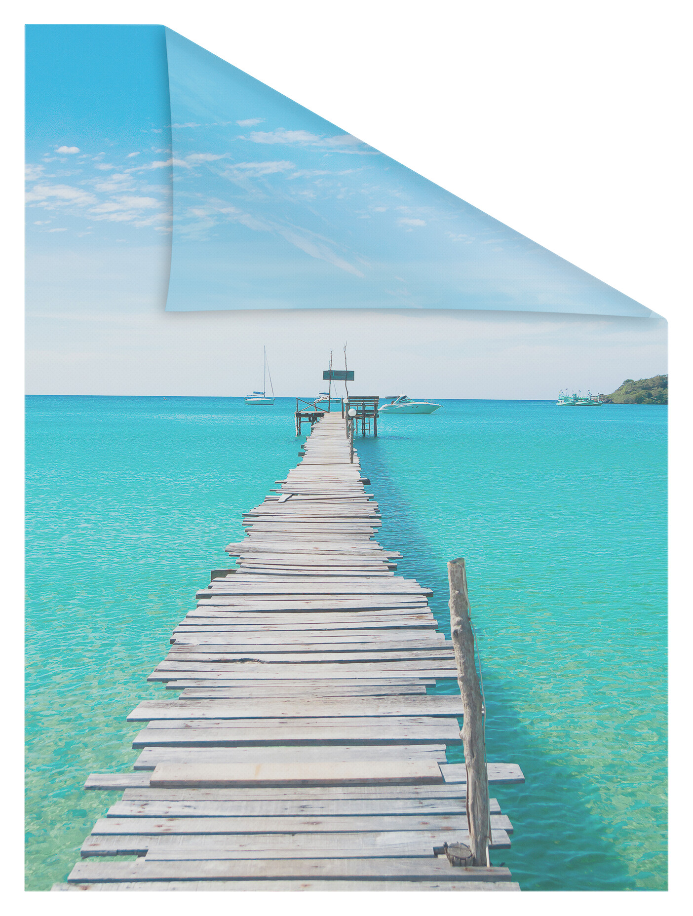 LICHTBLICK Fensterfolie El Mar Meer El Mar blau B/L: ca. 100x180 cm