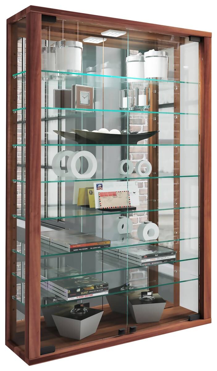 Vitrine Vitrosa nussbaum Nachbildung Holzwerkstoff Glas B/H/T: ca. 59x91x18 cm