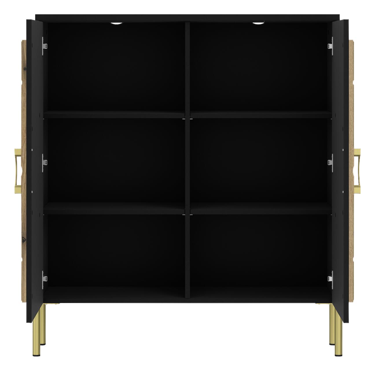 Kommode Hong Kong schwarz matt Eiche Evoke Oak Nachbildung B/H/T: ca. 100x113x38 cm