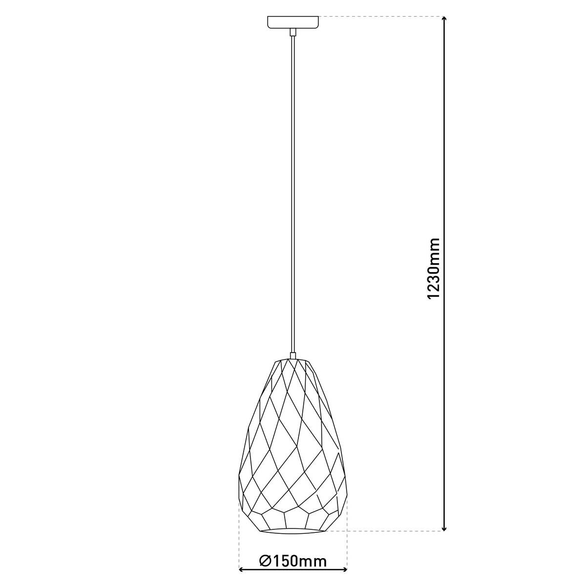 Näve Leuchten Pendelleuchte 6105523 weiß Kunststoff Metall B/H/T: ca. 15x123x15 cm E27 1 Brennstellen