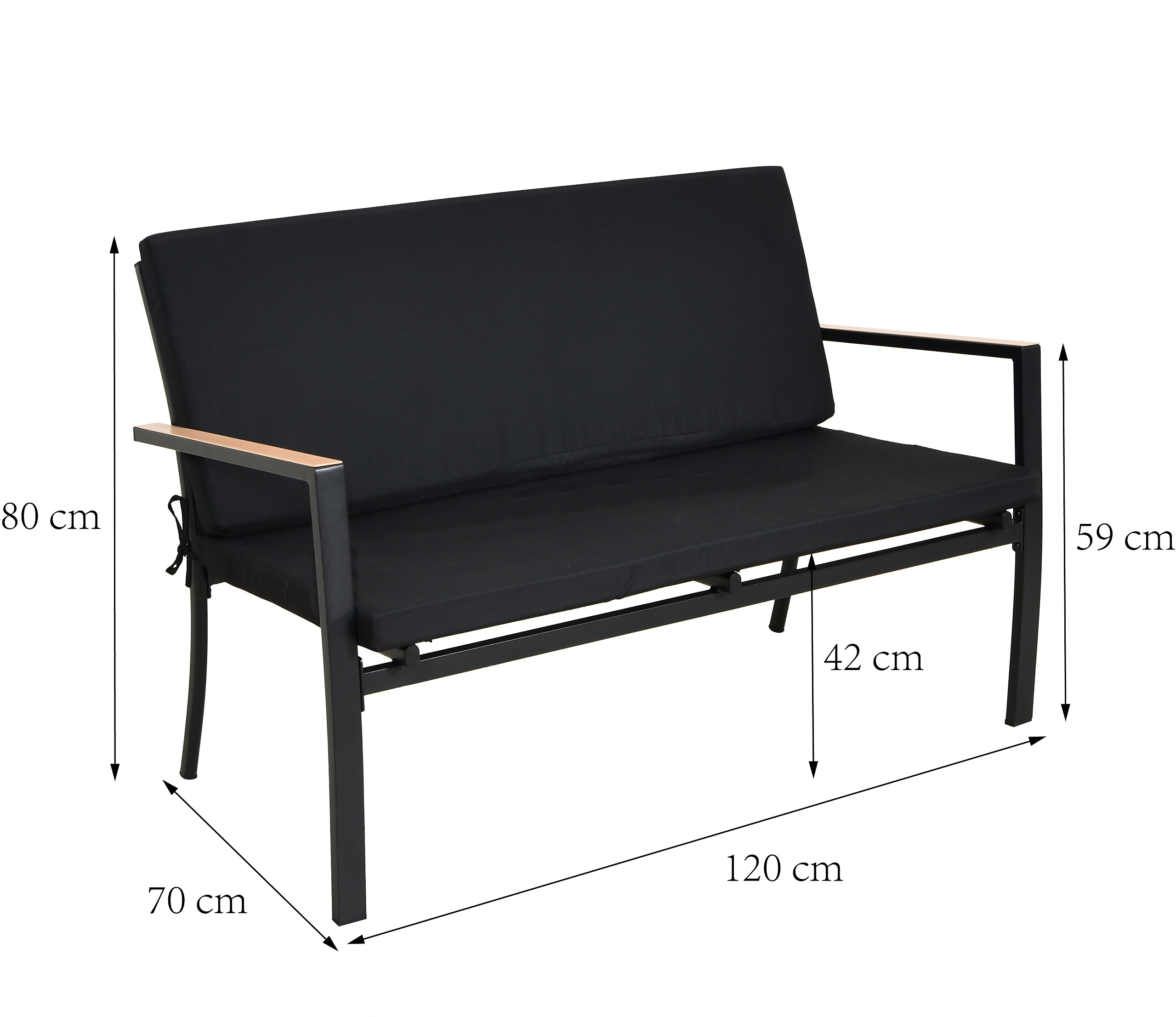 POCOline Gartensitzgruppe Grafon schwarz Stahl