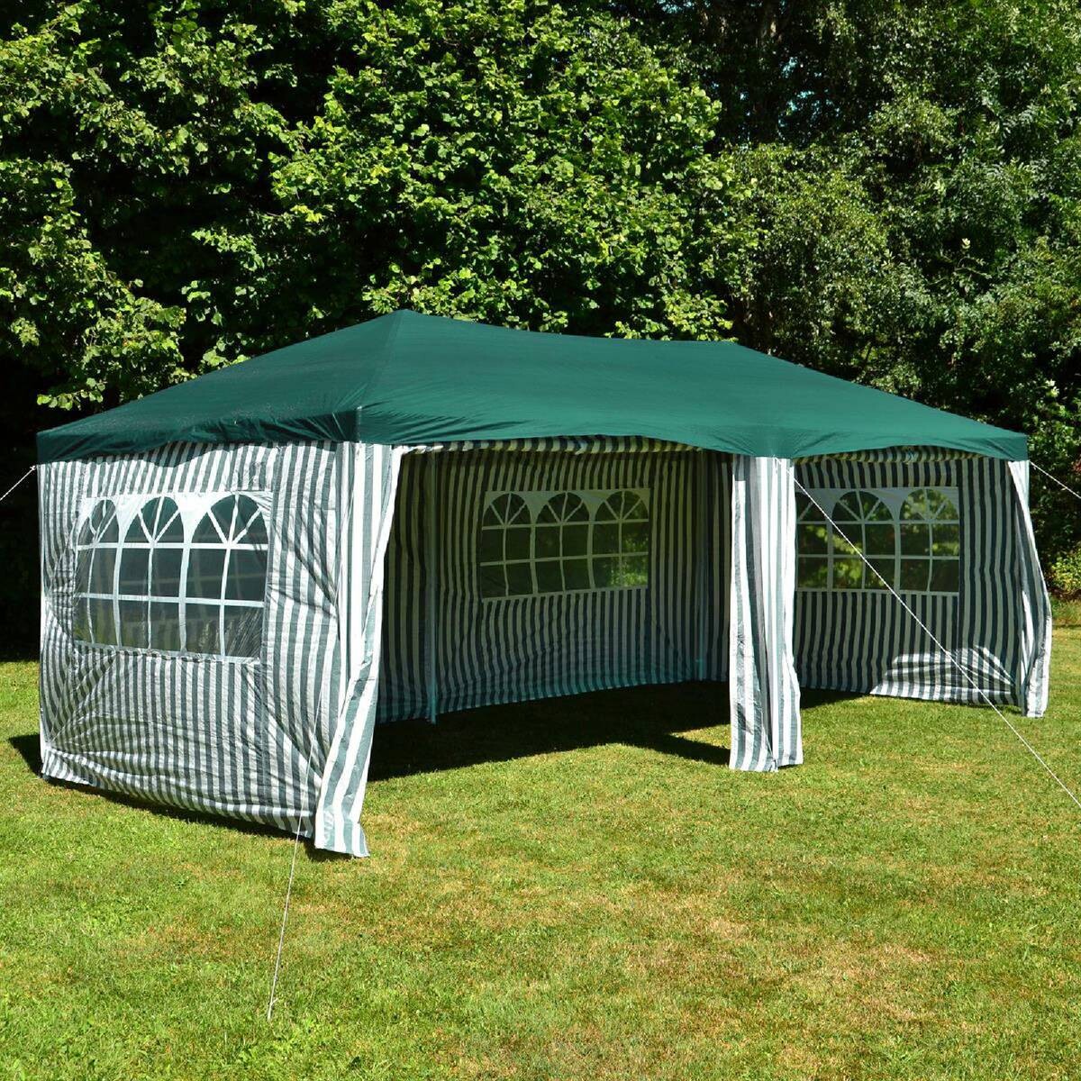 VCM Pavillon grün Polyester-Mischgewebe B/H/L: ca. 300x250x600 cm