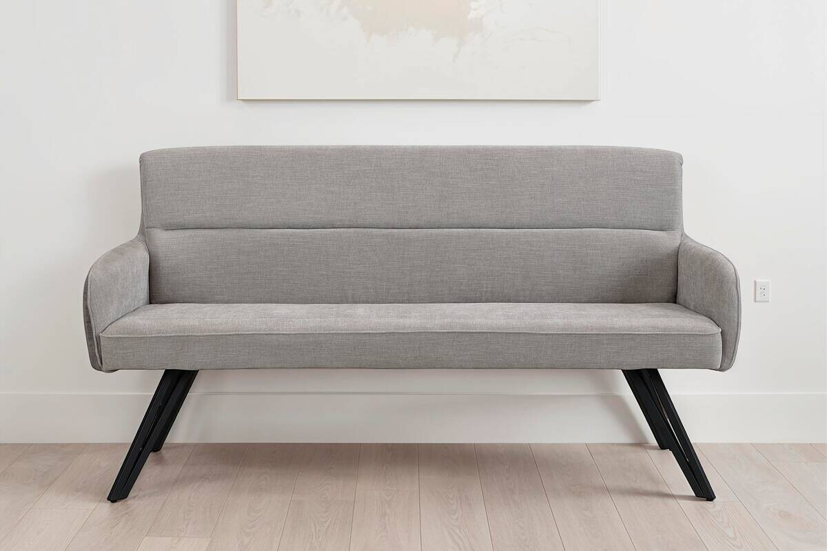 Sitzbank TINO schwarz grau Metall Microfaser B/H/T: ca. 160x94x67 cm