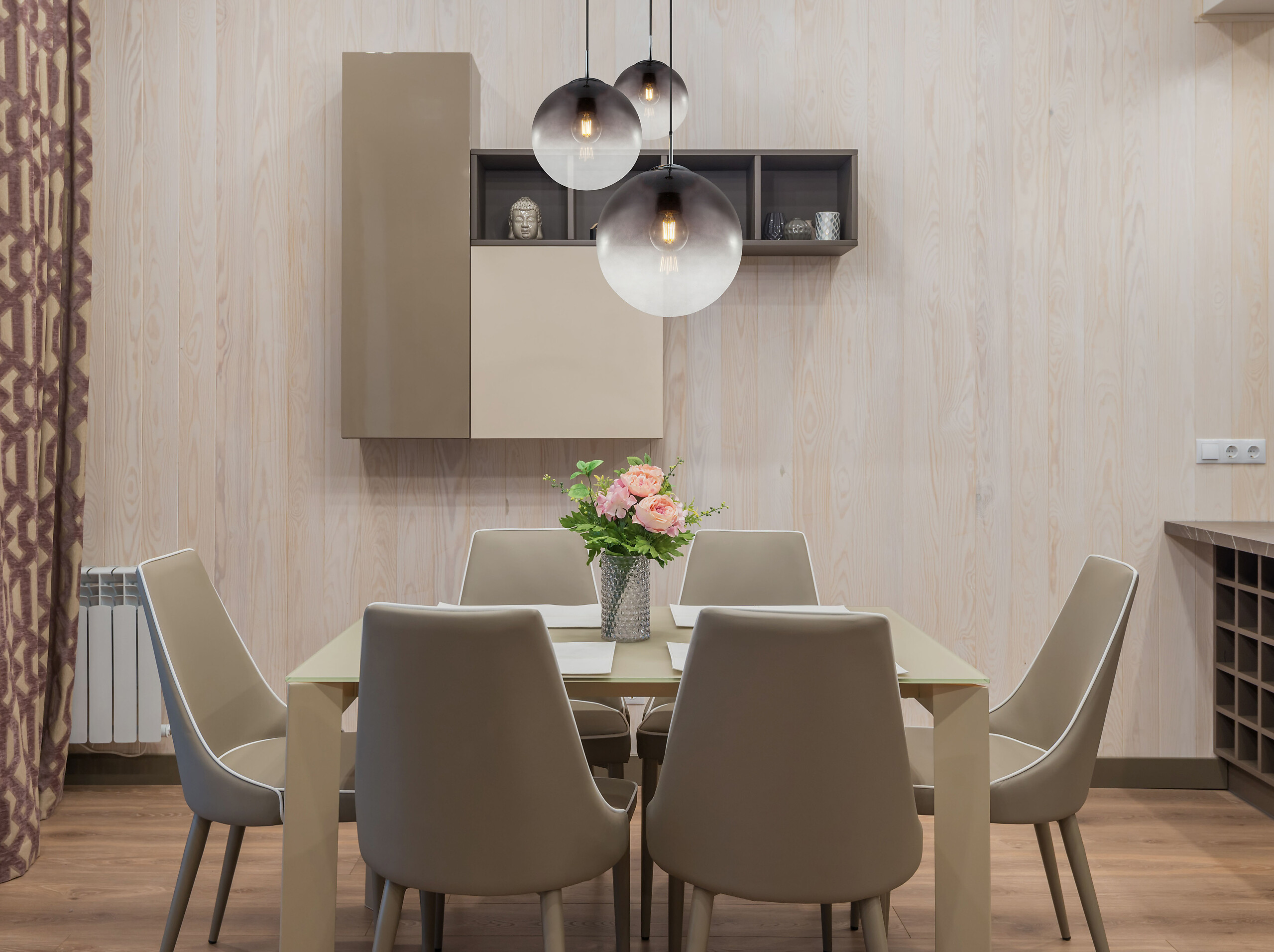 GLOBO Pendelleuchte Varus Chrom Rauchglas H/D: ca. 120x51 cm E27 3 Brennstellen