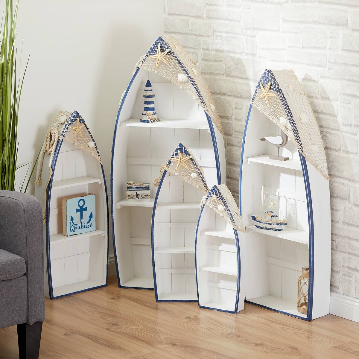 Dekorationsartikel blau Holz B/H/L: ca. 73x30x12 cm Dekorationsartikel blau Holz B/H/L: ca. 73x30x12 cm