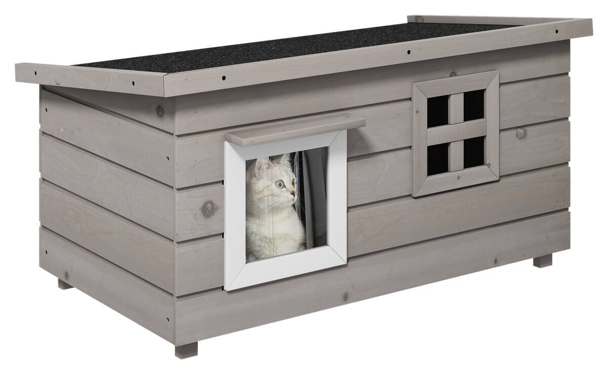 PawHut Katzen-Zubehör schwarz Edelstahl B/H/L: ca. 52x87x44 cm