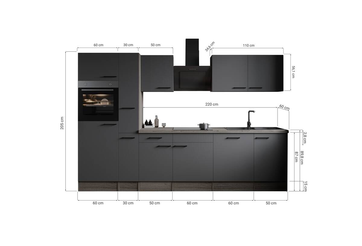 Küchenblock Oliver B/H/T: ca. 310x205x60 cm