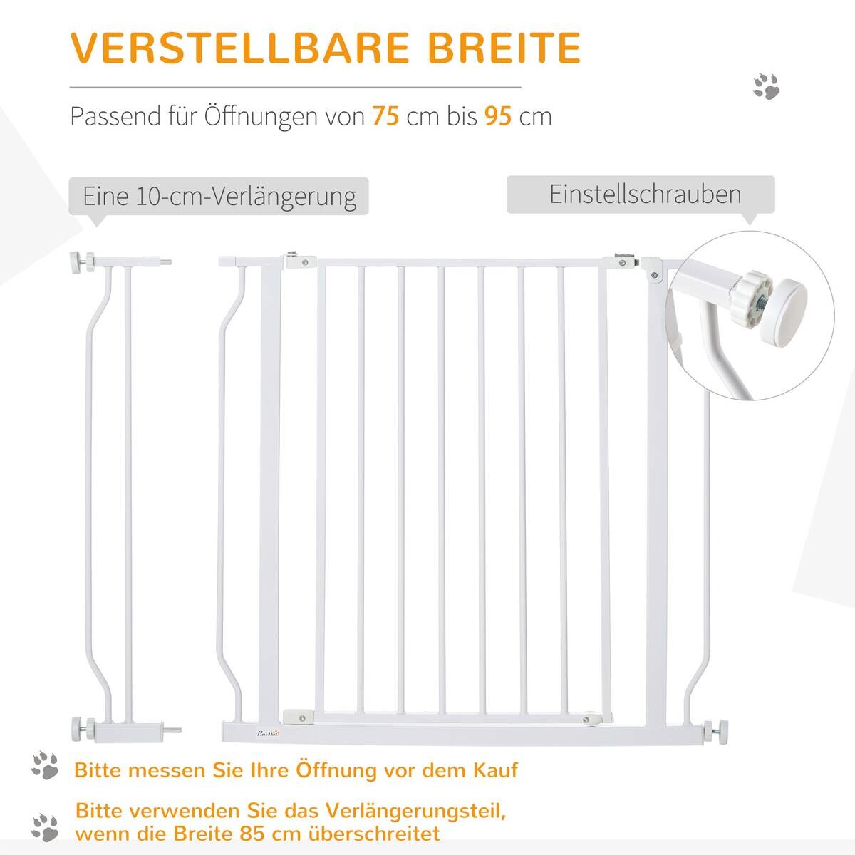 PawHut Tier-Zubehör weiß Kunststoff B/H/L: ca. 4x95x76 cm