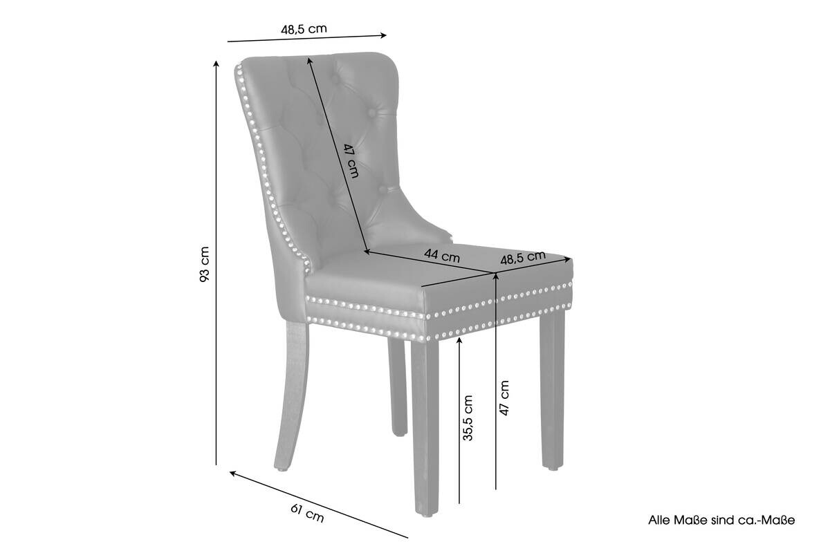 Stuhl DOMINO, 2er-Set schwarz braun Kunstleder B/H/T: ca. 48,5x93x61 cm