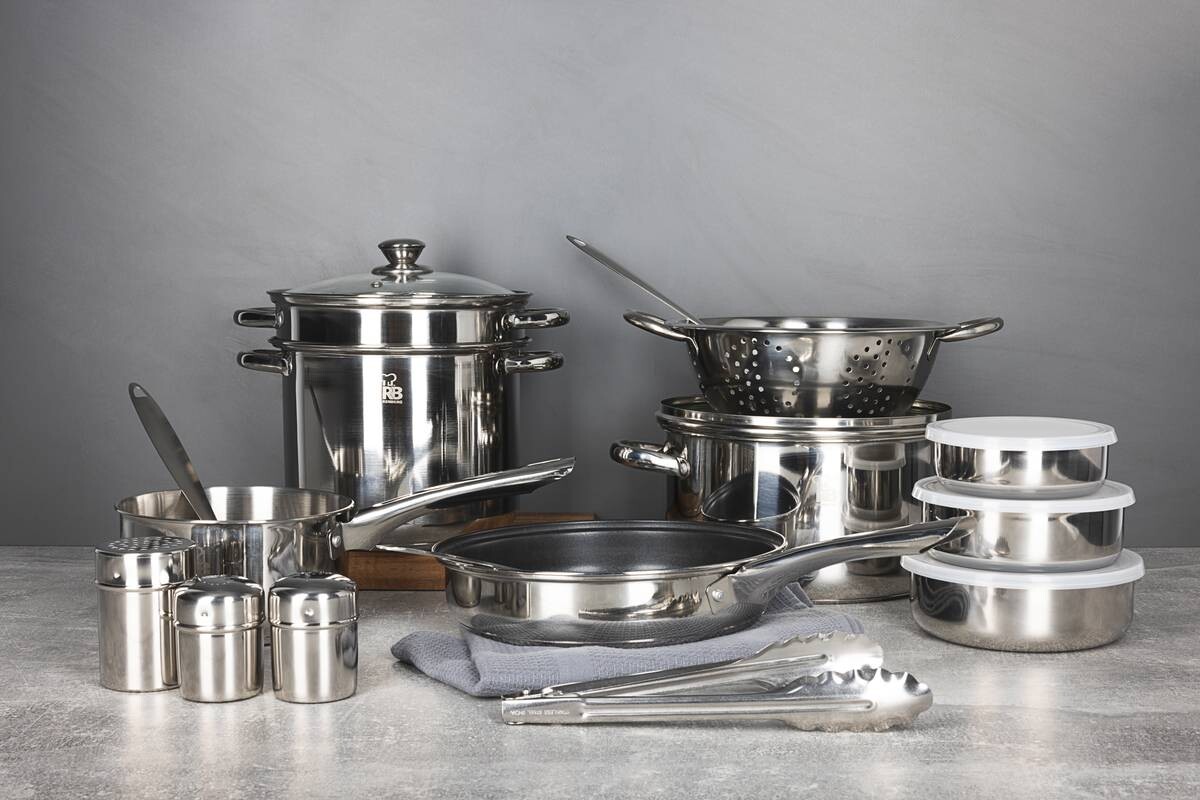 RENBERG Topfset Luca silber Edelstahl 18 tlg.