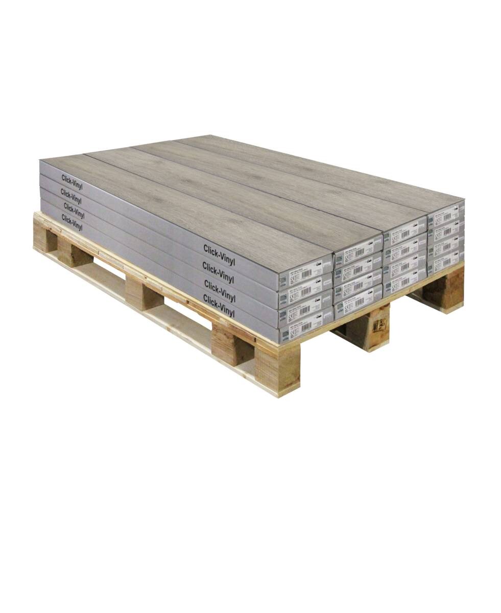 Click-Vinylboden Eiche h.grau ca. 3,109 m² im Paket B/L: ca. 18x121,3 cm pro Paket