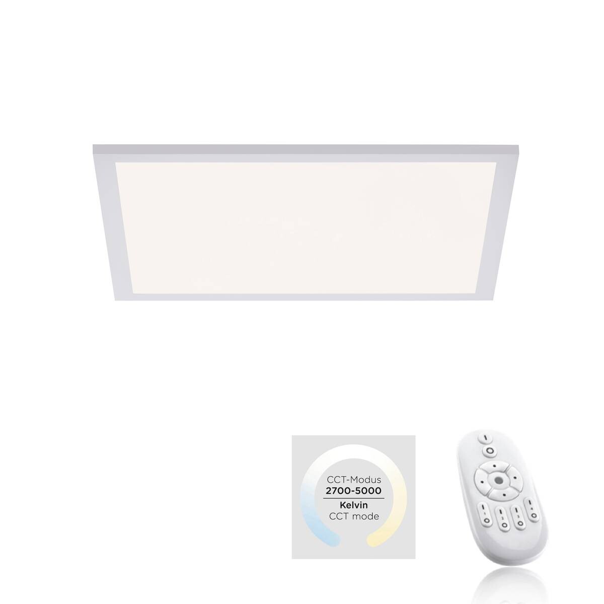 Just Light LED-Deckenpanel FLAT 14531-16 weiß Kunststoff Metall B/H/T: ca. 45x5,6x45 cm 1 Brennstellen