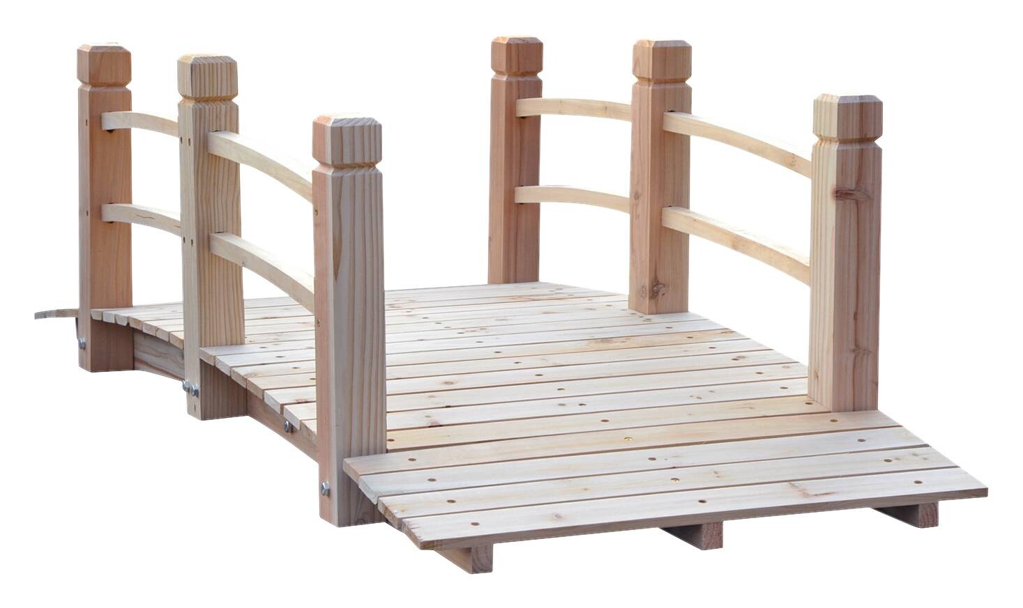 Outsunny Holzbrücke natur B/H/L: ca. 67x48x1525 cm ca. 181 kg