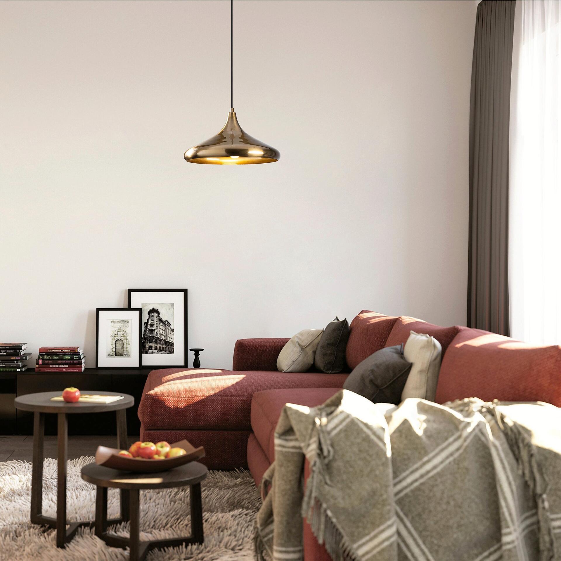 Opviq Pendelleuchte Berceste gold Metall B/H/T/L/D: ca. 35x116x35x35x35 cm E27 1 Brennstellen