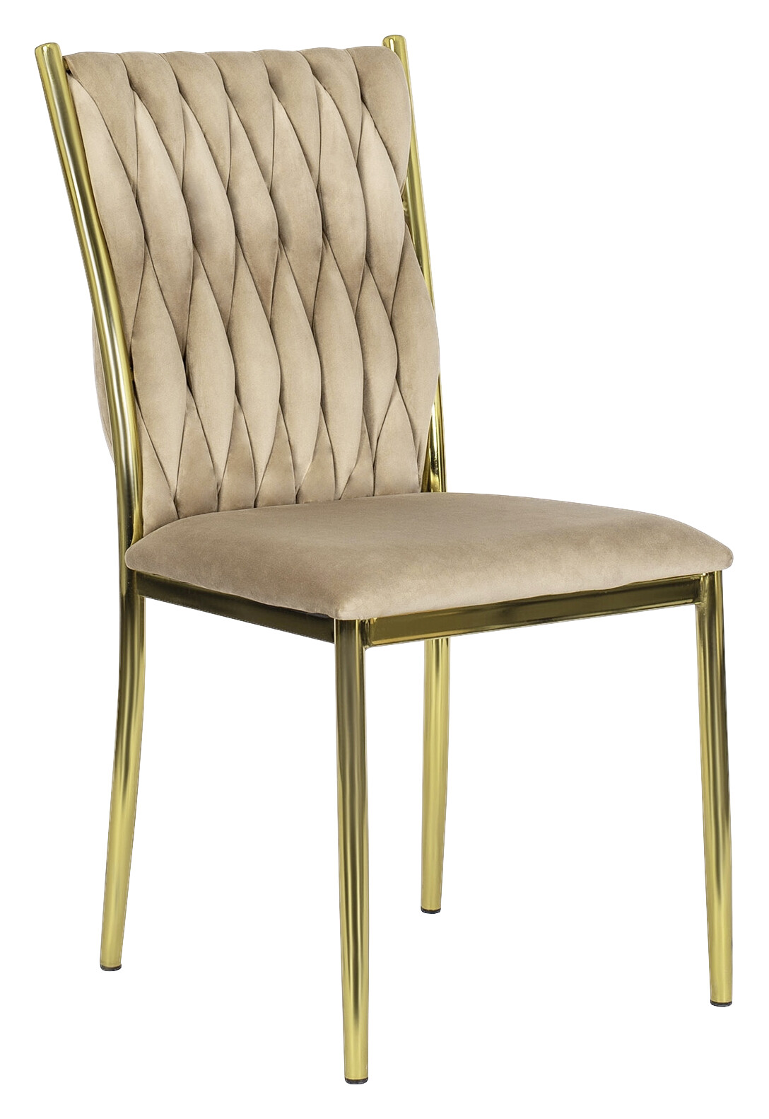 Stuhl DAN beige Velourstoff B/H/T: ca. 48x94x58 cm