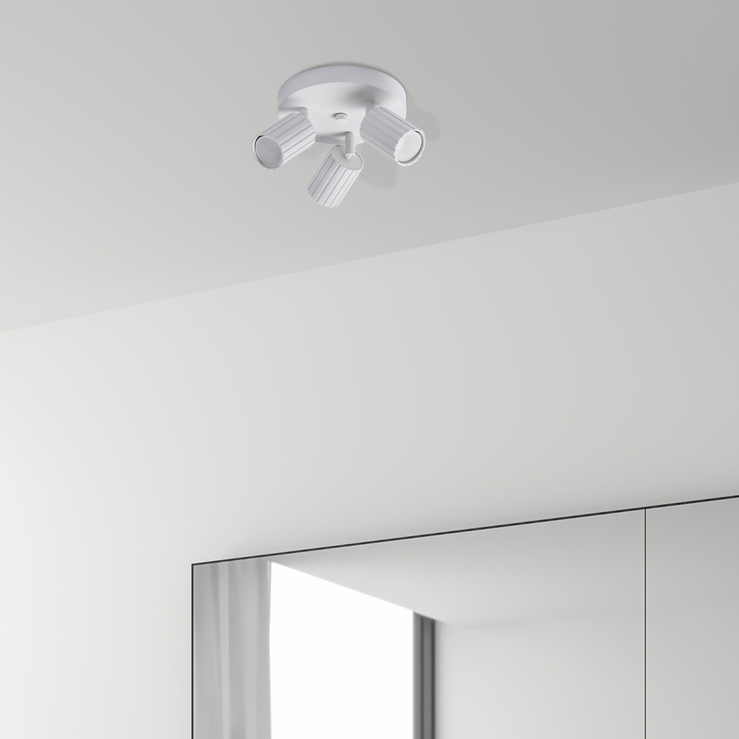 Lamkur Strahler Prisma weiß Stahl B/H/L: ca. 18x19,5x18 cm 3 Brennstellen Lamkur Strahler Prisma weiß Stahl B/H/L: ca. 18x19,5x18 cm 3 Brennstellen