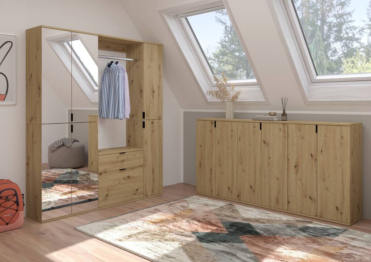 Garderobe PROJEKT Eiche Artisan Nachbildung B/H/T: ca. 152x99x34 cm