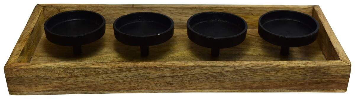 Kerzenhalter natur Holz B/H/L: ca. 12x5x40 cm