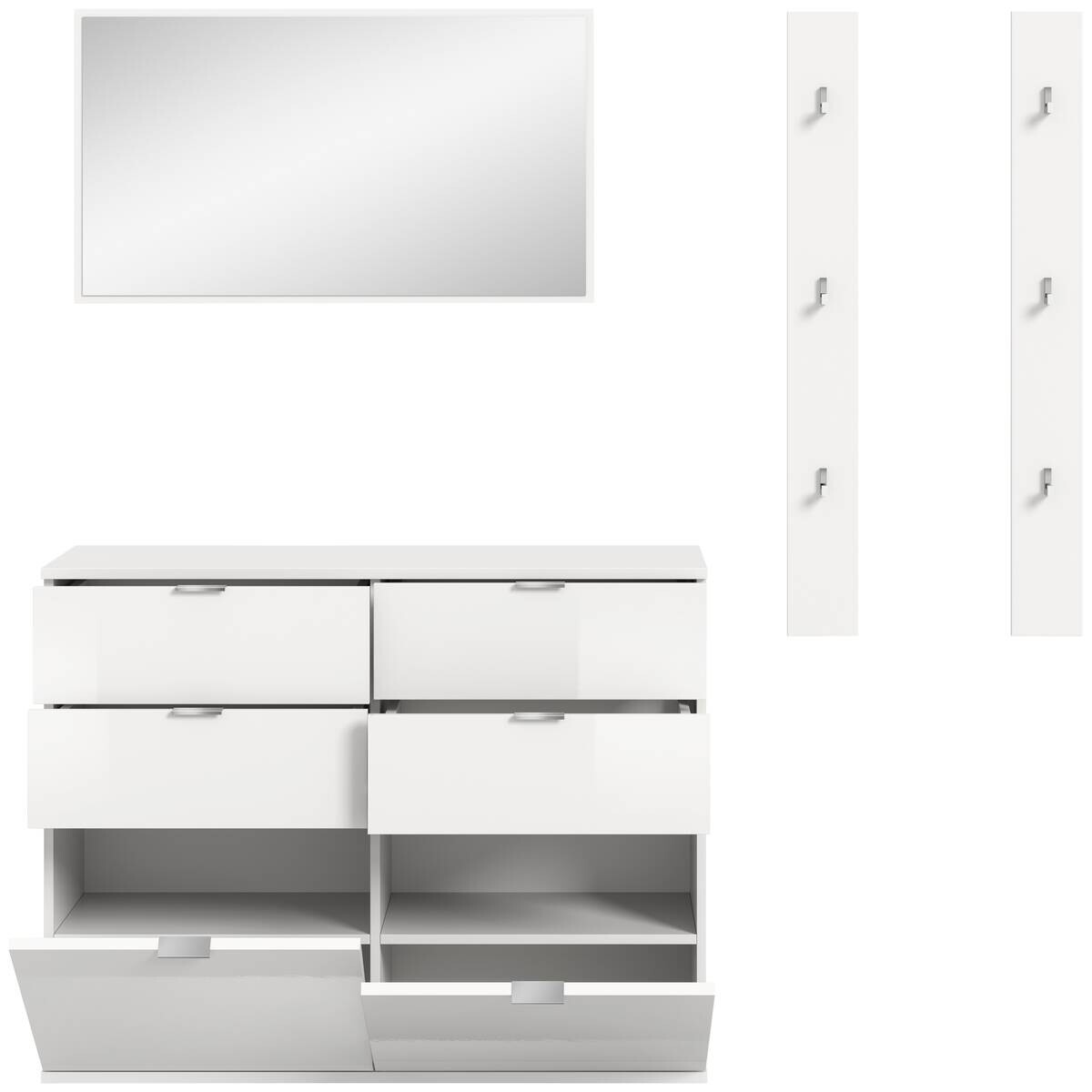 Garderobe Projekt X weiß weiß Hochglanz B/H/T: ca. 171x191x37 cm