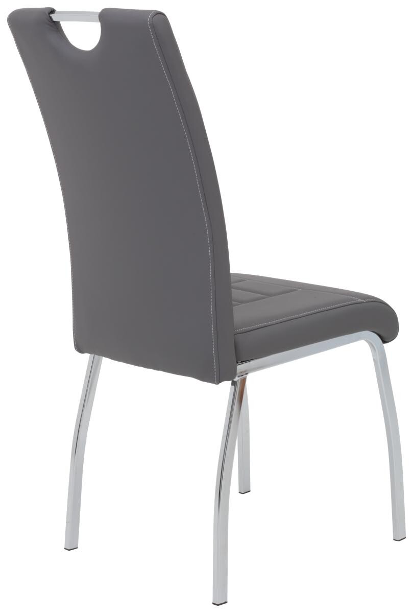 Stuhl Andrea 2er Set grau Kunstleder Metall B/H/T: ca. 43x100x64 cm